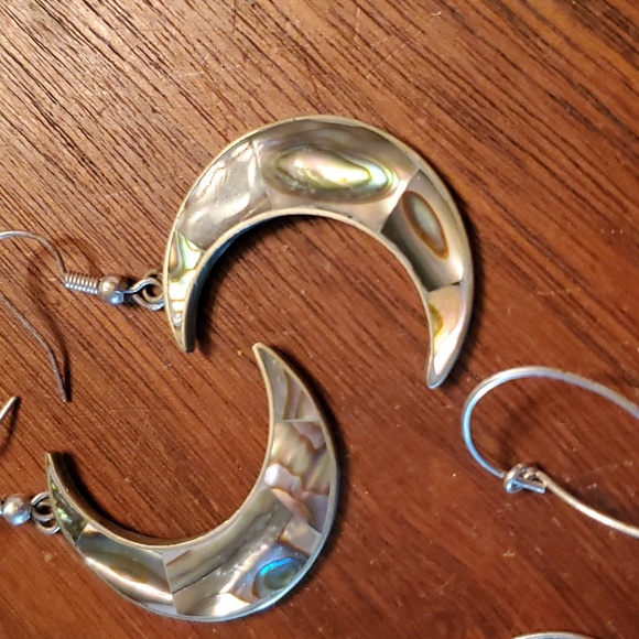 Artisan Silver Wire & Abalone earring lot - Picture 2 of 4